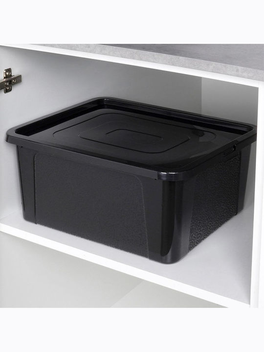 Vilde Vilde Kunststoff Aufbewahrungsbox mit Deckel Schwarz 40x33x20cm