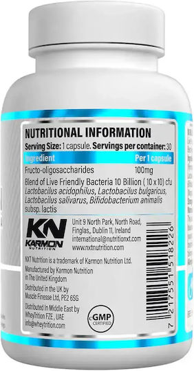 Nxt Nutrition 10 Billion Bacteria Probiotika Supplement mit Probiotisch & Präbiotisch 100mg 30 Kapseln