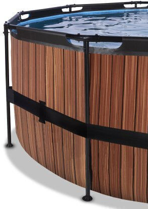 Exit Toys Round Swimming Pool with Metallic Frame 488x122cm Brown