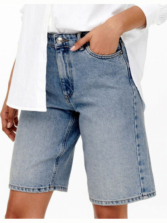 Damen Bermuda Jean Blau