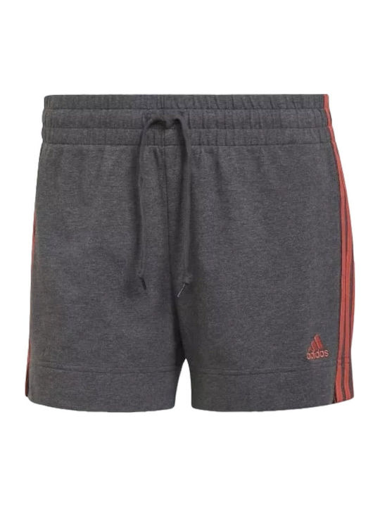 Essentials Slim 3-Stripes Women's Sporty Shorts Dark Grey Heather