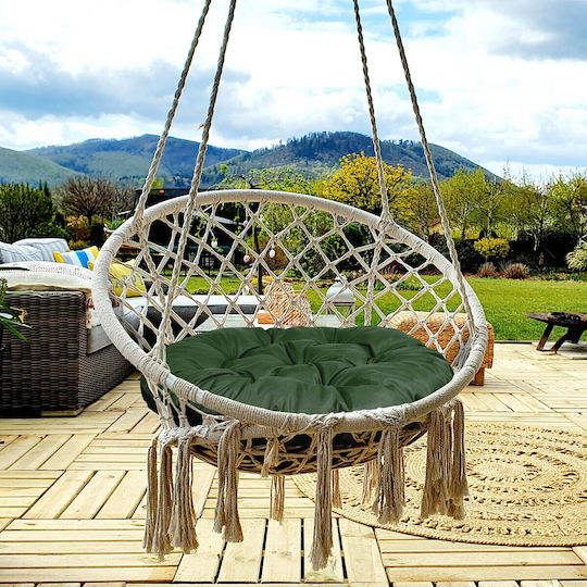 AIO Factory Waterproof Round Garden Swing Cushion Green 65x65cm