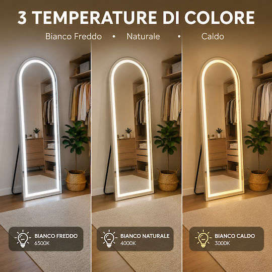 Shally Dogan Καθρέπτης Οβάλ με LED Φωτισμό 160x50cm
