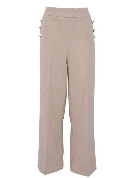 Women's Fabric Trousers Beige