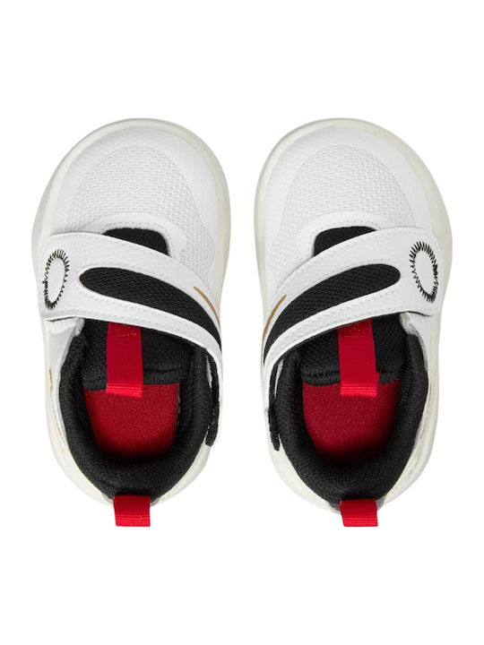 Team Hustle D 11 Kids Sports Shoes Basketball with Hoop & Loop Closure White