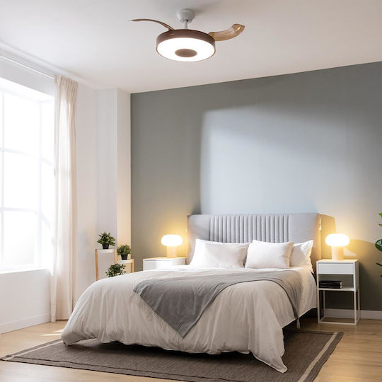 Cecotec Energysilence Aero 4280 Invisible Ceiling Fan 106cm with Light Black / Brown
