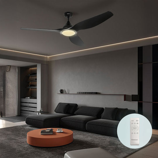 Rohnson Ceiling Fan 132cm with Light Black