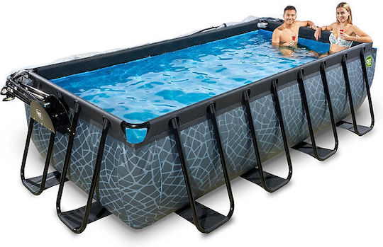 Exit Toys Swimming Pool PVC with Metallic Frame 400x200x100cm Grey 30574200