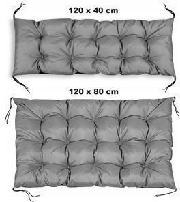 AIO Factory Водоустойчива Възглавница за Пейка Палета с Гръб Сива 120x120см