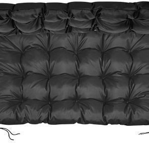 AIO Factory Waterproof Bench Cushion for Garden with Backrest Black 120x120cm