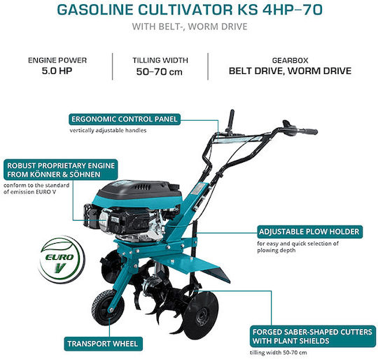 Könner & Söhnen KS4HP-70 Четиритактов Мотофреза Бензинов 4к.с/139сс