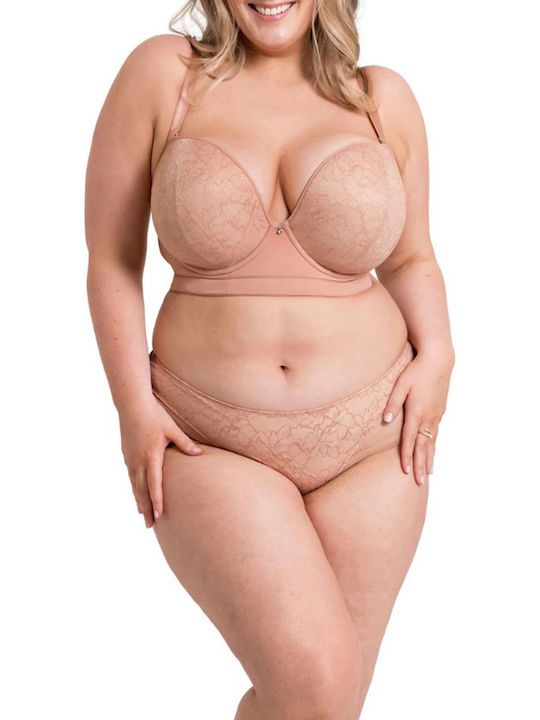 Beige Bra for Plunge & Underwire