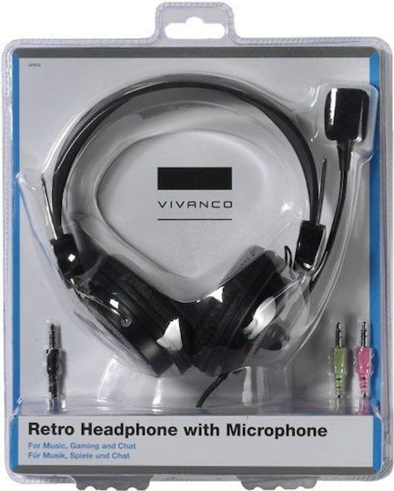 Vivanco Stereo On Ear Multimedia Headsets with Microphone and 3.5mm Jack Connectivity