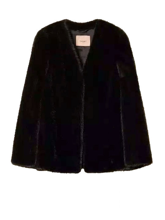 Short Women's Black Fur