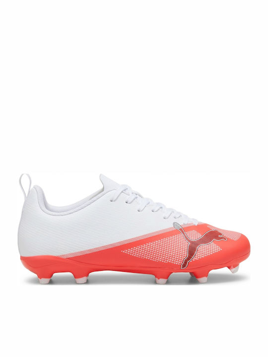 7 Play FG/AG Kids Soccer Cleats With Molded Studs White