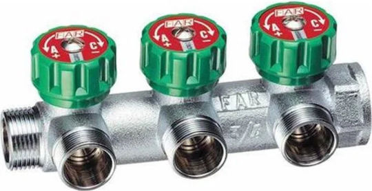 Collectors Manifold Water Supply Integrated Valves Two Outlets 3/4 Far Rubinetterie 3825 3/4