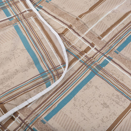 Pătură Single cu Umplere Microfibra 150x210 cm Bej 150 GSM