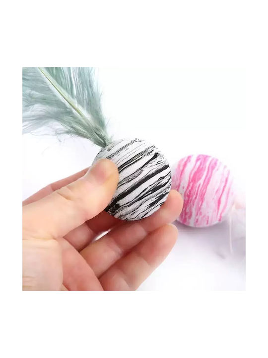 Лека Котешка Топка Пера Marble Сива Зелена