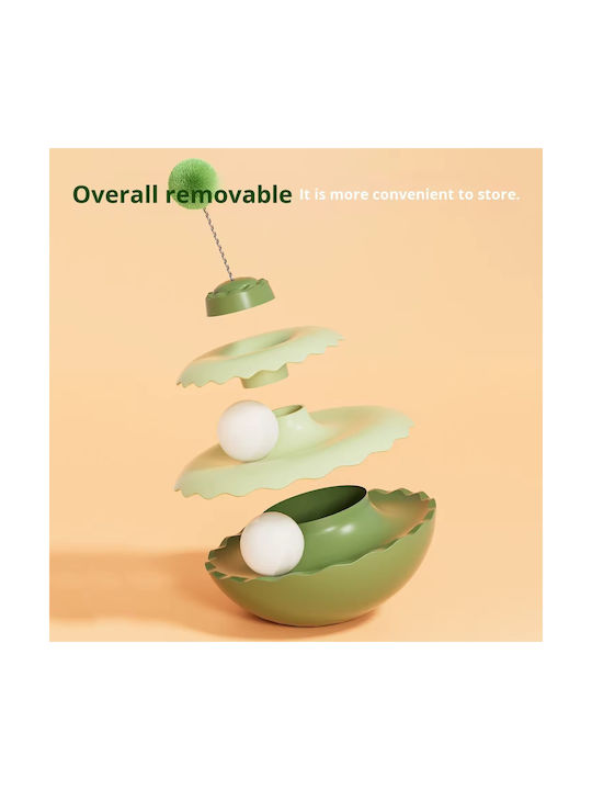 Interactive Cat Toy Rotating Balls Green 24x14cm
