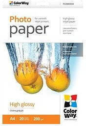 ColorWay Hârtie Foto Gloss A4 (21x30) 200gr/m² pentru Imprimante Inkjet 20 Foi