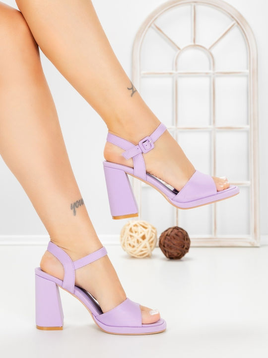 Sandale Elegante Damă Violet Din Material