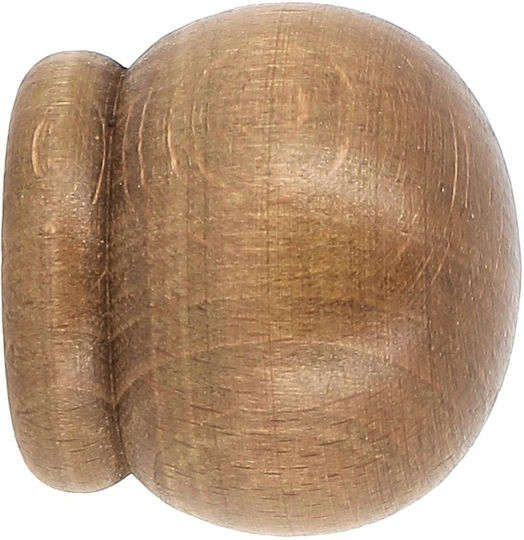 Curtain Wood End Made of Beige Wood 2 Pieces