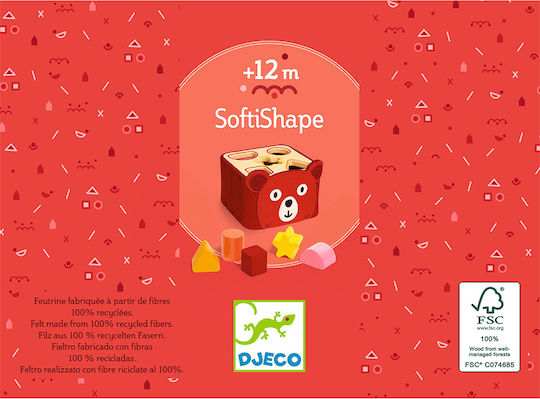 Djeco Wooden Shape Sorting Toy for 12+ Months
