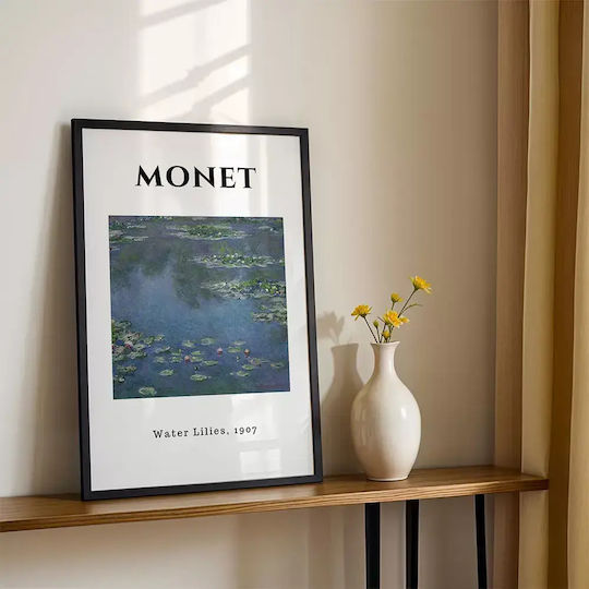 Poster Monet Waterlillies Art013 40cm X 50cm Λευκή Ξύλινη Κορνίζα-55259pd156878f55310