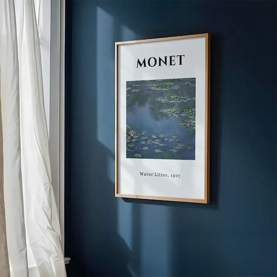 Poster Monet Waterlillies Art013 40cm X 50cm Premium Black Wooden Frame