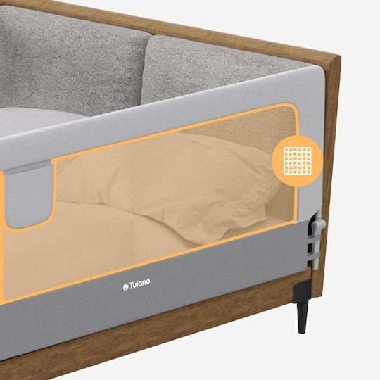 Tulano Foldable Bed Rail Guard from Metal in Grey Colour 77x26x7cm