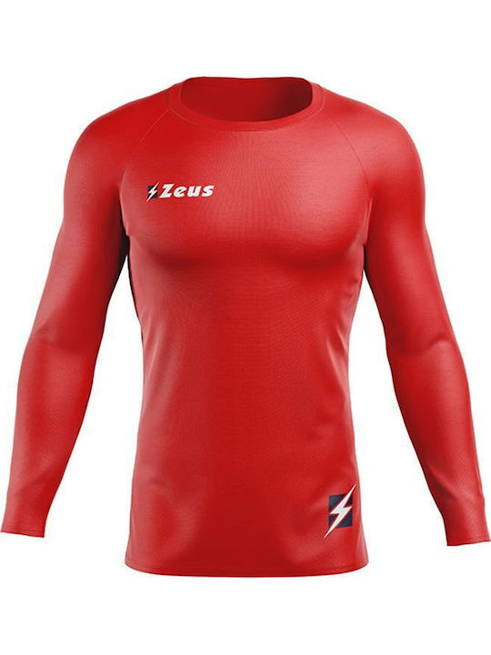 Zeus Maglia Fisiko Мъжка Термоизолационна Риза с Дълъг Ръкав Compression Червена