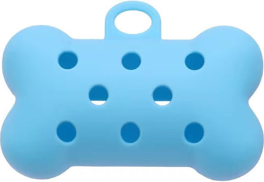 Bone Shaped Dog Waste Bag Case 2 Charms Light Blue