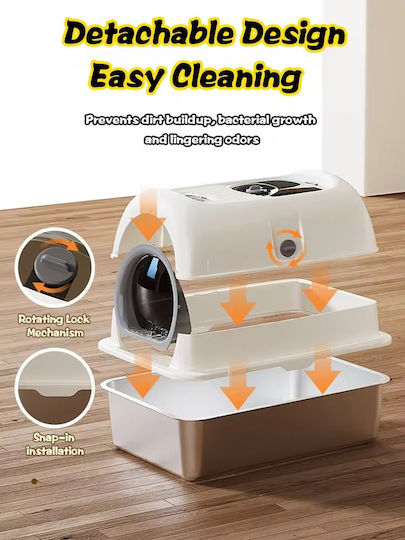 Pet's Choice Closed Grey Cat Toilet L60 x W40 x H40cm
