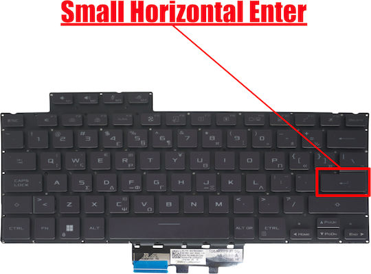 Greek Laptop Keyboard Asus Rog Zephyrus G14 Ga402 Ga402r Ga402rj Ga402rk Ga402ru Ga402x Ga402xv GR No Frame Backlit Dark Purple Code 41272grblnofrpurple