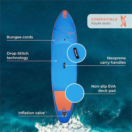 Wattsup Espadon 11'8" Aufblasbare SUP Board / Kajak mit Länge 3,55 m Hellblau