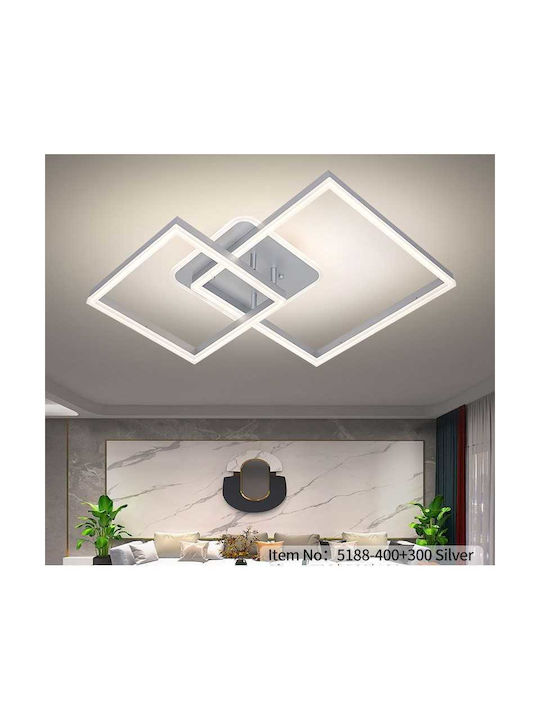 Lightplanet Plafonieră de Tavan Argintie cu LED Integrat și Telecomandă