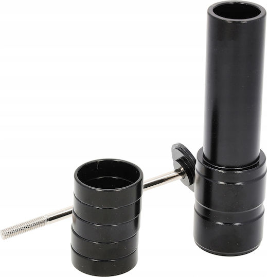 Extensor Tije De Ghidon Pentru Biciclete Zola Reglabil Pe Înălțime Lungime Totală 12 Cm Diametru Tijă 28 6 Mm 4 Inele Spacer Șurub De Fixare Cap Montare Aliaj De Aluminiu Negru