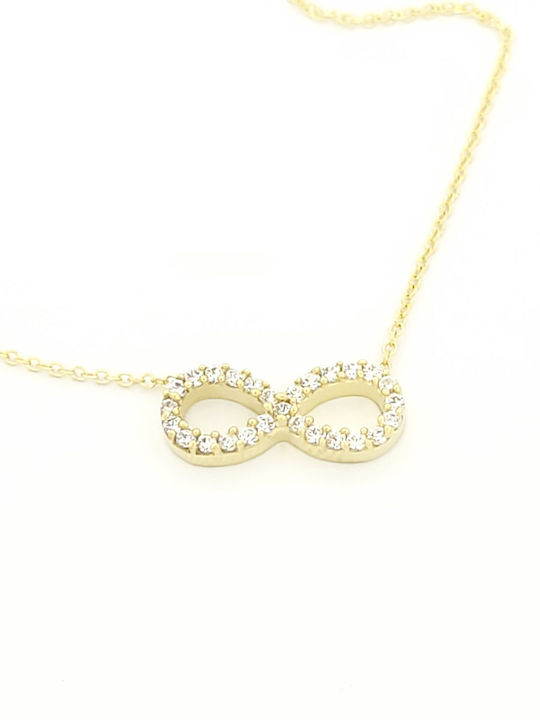 Halskette Unendlichkeit aus 9K Gold mit Zirkon