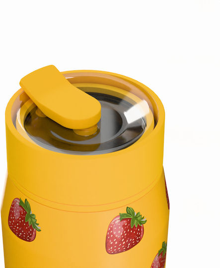 Estia Lens Save The Aegean Чаша Термос Неръждаема Стомана Без BPA 360ml Berry Bright с Сламка