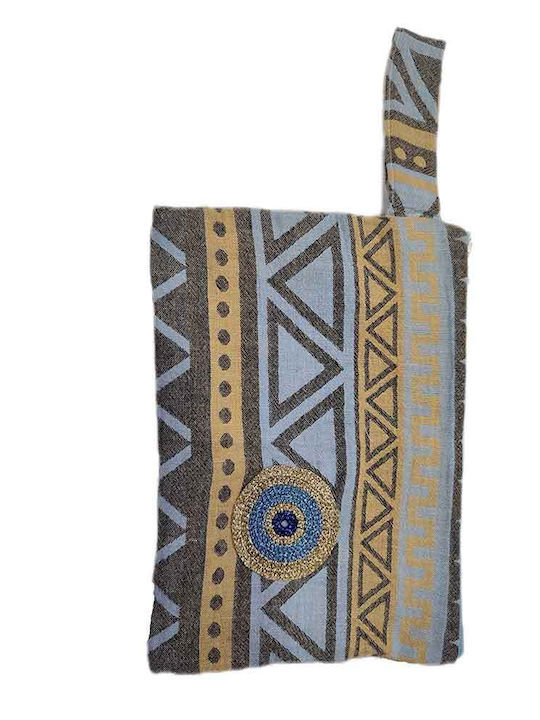 Aelia Anna Milos Waterproof Beach Toiletry Bag Black Mustard With Fabric Interior