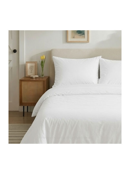 Casa Colori Cotton Duvet Cover Double 200x240 CCPA200M-White White