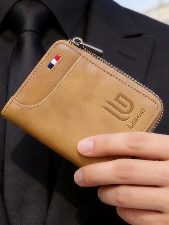 Δερμάτινο Ανδρικό Πορτοφόλι με RFID Μπεζ