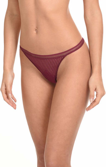 Miss Rosy Lavinia Tulle Mesh Lingerie Set 964-11106 Burgundy