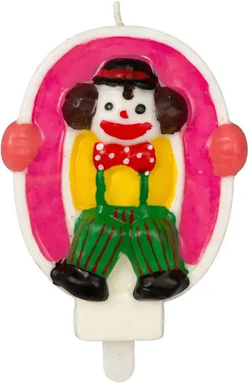 Chippo Geburtstagstorte Kerze Clown 134788 Nummer 0 Rosa 9,5 cm