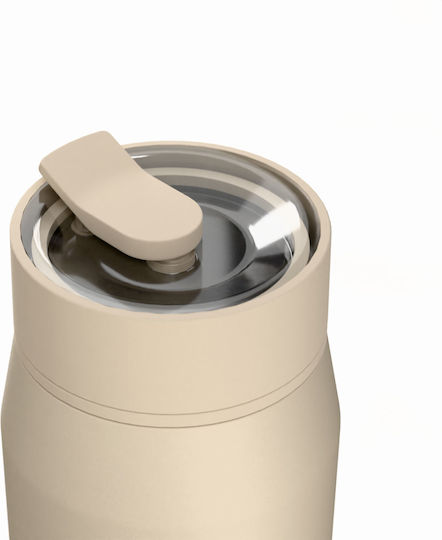 Estia Lens Save The Aegean Μπουκάλι Θερμός Ανοξείδωτο 360ml Dune με Καλαμάκι