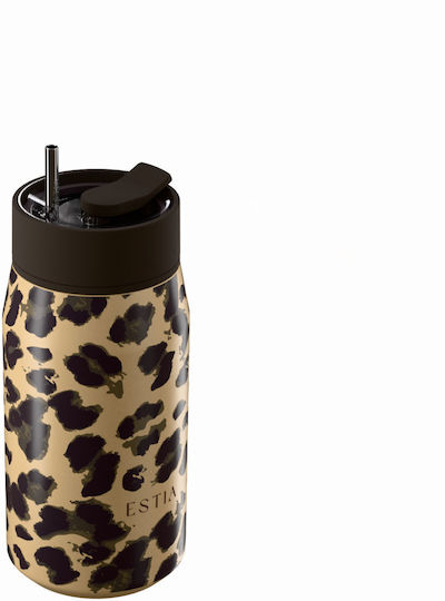 Estia Lens Save The Aegean Thermosflasche Rostfreier Stahl BPA-frei Mehrfarbig mit Stroh