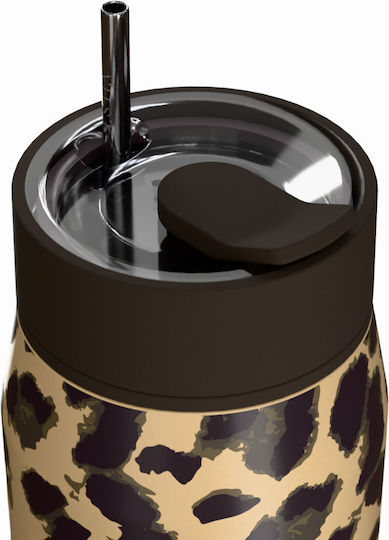 Estia Lens Save The Aegean Thermosflasche Rostfreier Stahl BPA-frei Mehrfarbig mit Stroh