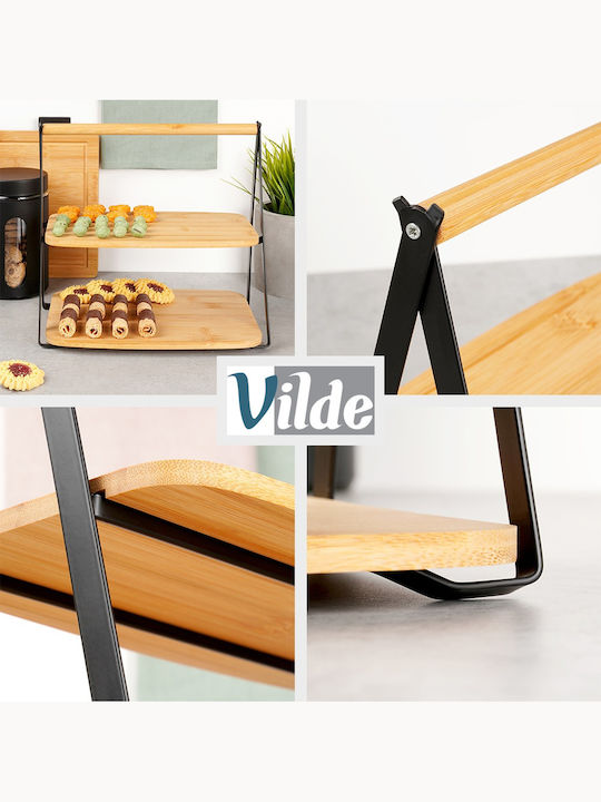 Vilde Μεταλλική Εταζέρα 2 Ορόφων Μαύρη Π28xΜ20xΥ27.5cm