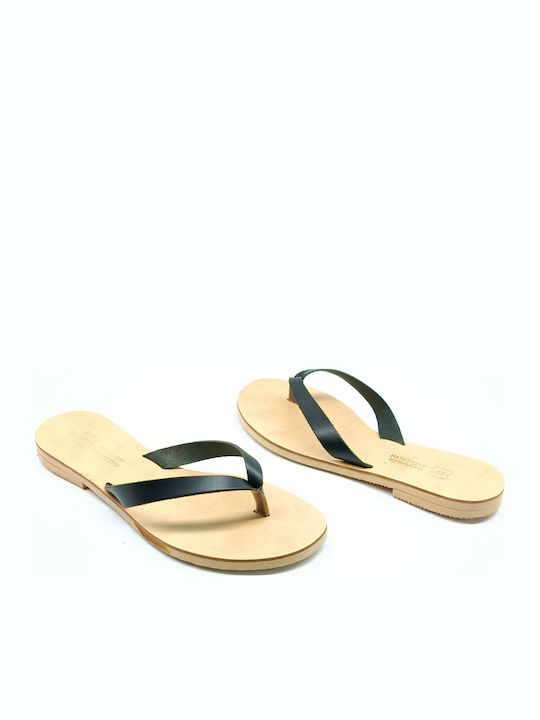 Leather Women's Flat Sandals Black
