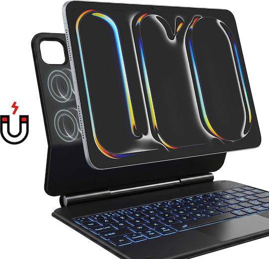 Avizar Azerty Keyboard Case 10" Tablet Usb-c Connector Stand Black